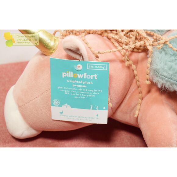 Pillowfort Pegasus 3lb Weighted Plush Kids' Throw Pillow - Picture 3 of 4